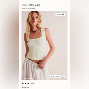 Free people love letter cami